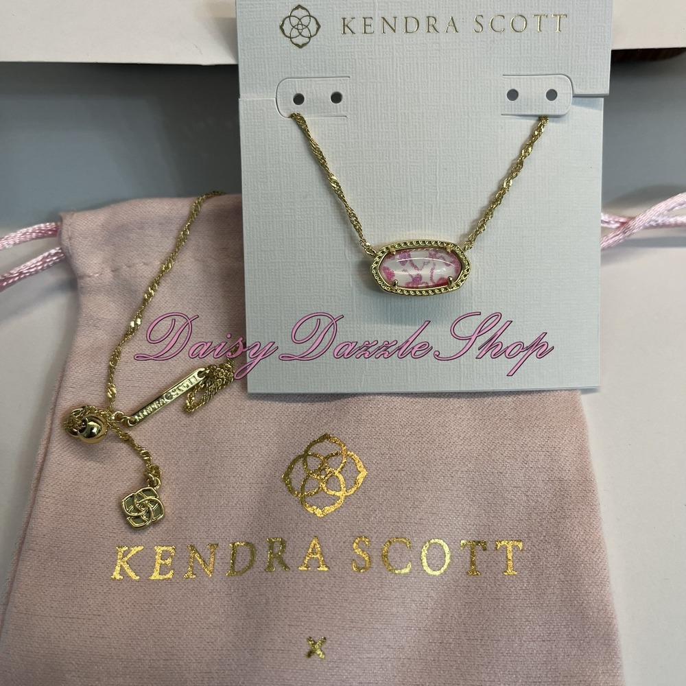 Love Shack Fancy Kendra Scott Elisa Gold Bow Necklace Posey Pink Luna Illusion🎀